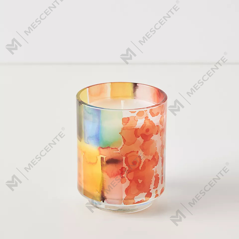 M&Scent Mewah Hiasan Tersuai Label Persendirian 3 Wick A Sunday Pelukis Kaca Kristal Lilin Soya Wangi