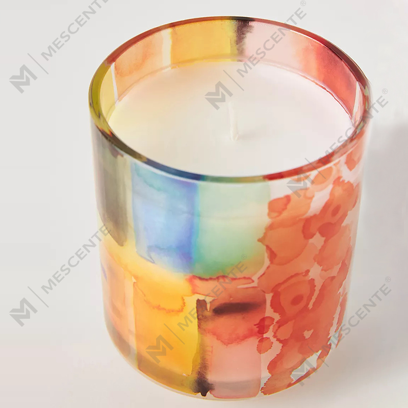 M&Scent Mewah Hiasan Tersuai Label Persendirian 3 Wick A Sunday Pelukis Kaca Kristal Lilin Soya Wangi