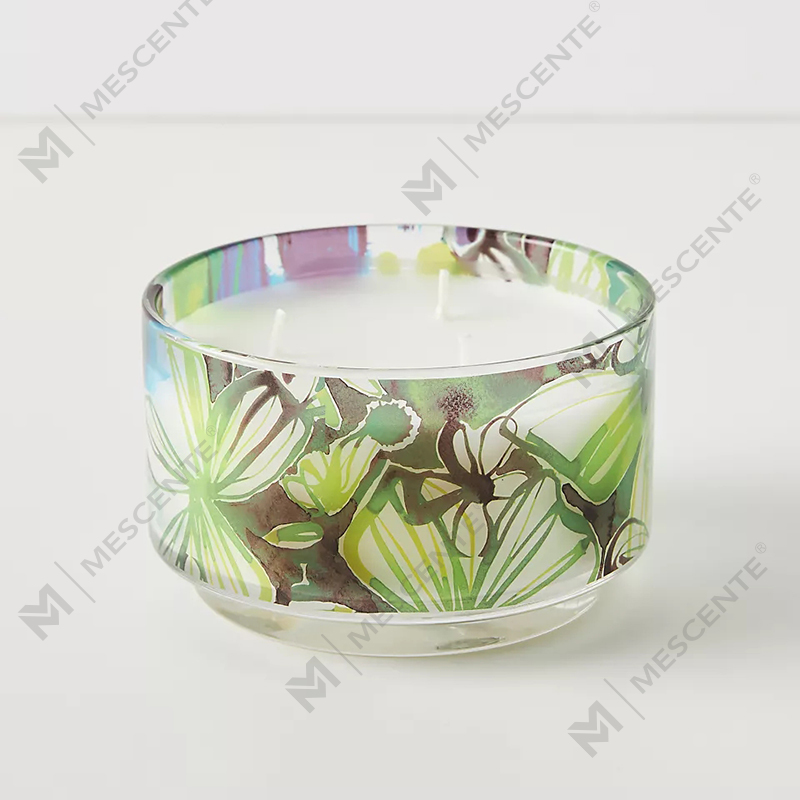 M&Scent Mewah Hiasan Tersuai Label Persendirian 3 Wick A Sunday Pelukis Kaca Kristal Lilin Soya Wangi