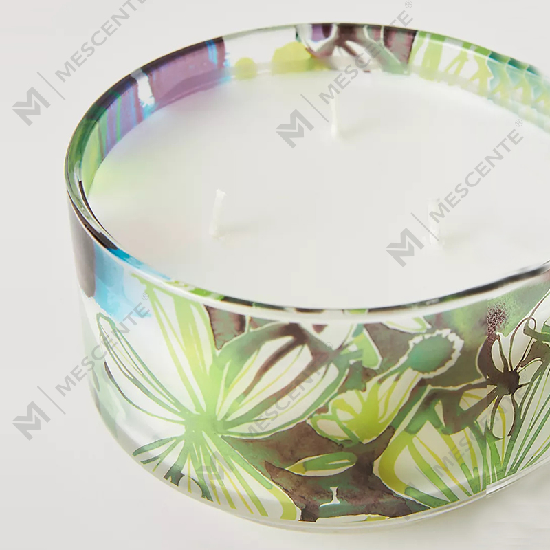 M&Scent Mewah Hiasan Tersuai Label Persendirian 3 Wick A Sunday Pelukis Kaca Kristal Lilin Soya Wangi