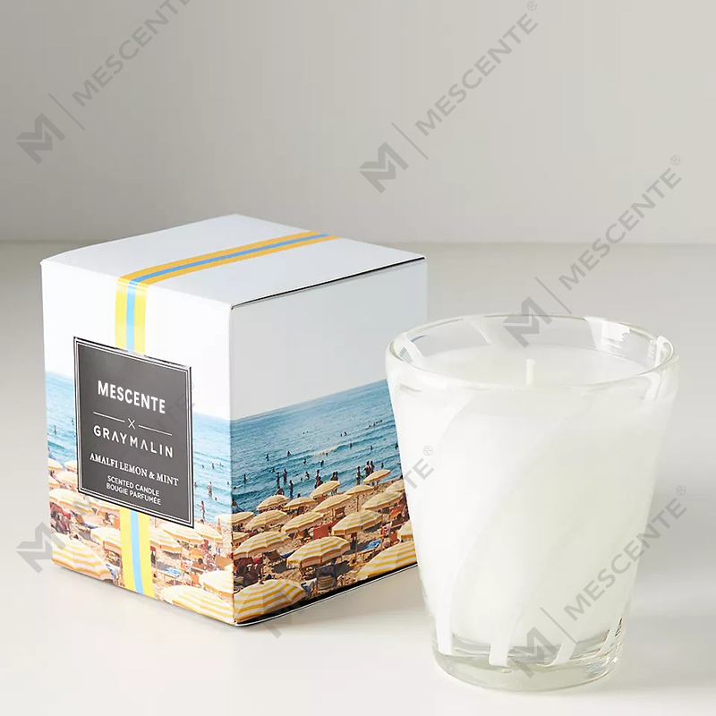 M&Scent Luxury White Soya Wax Logo Peribadi Lilin Wangi Perkahwinan
