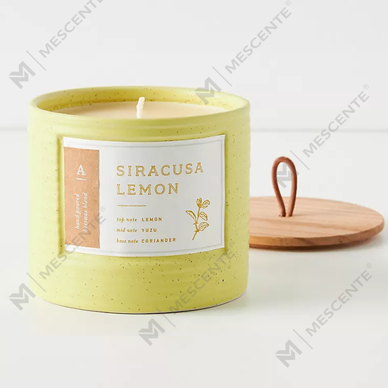 M&Scent Private Label Coloured Ceramic Candles Lilin Bergaya Lilin Soya Wangi