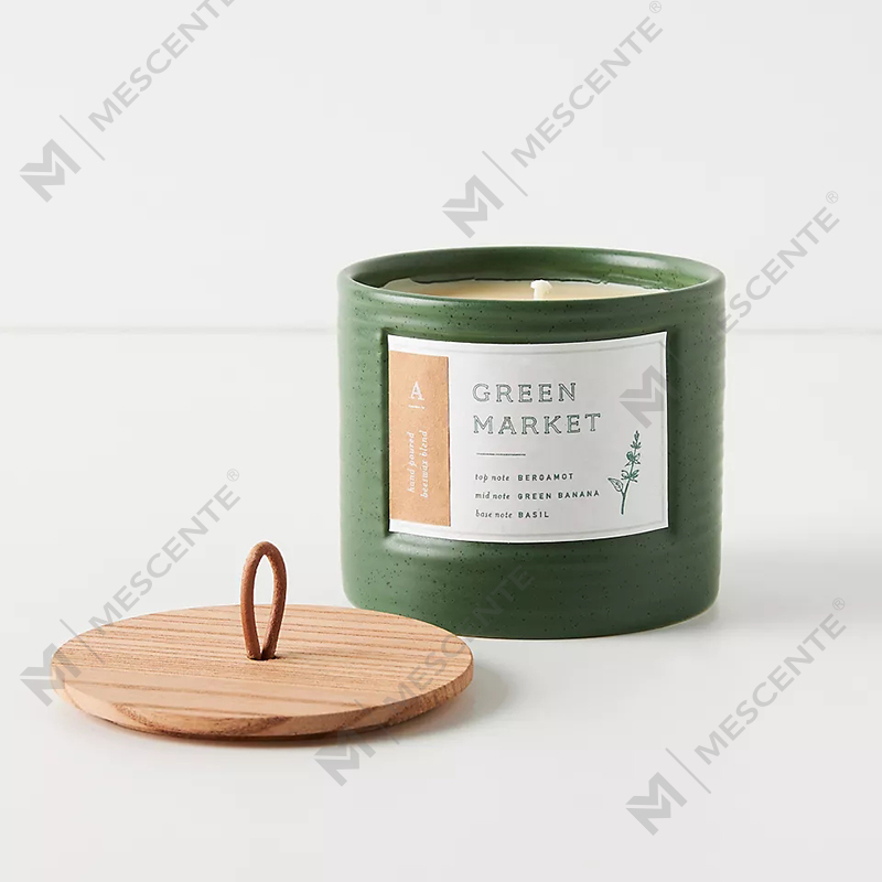 M&Scent Private Label Coloured Ceramic Candles Lilin Bergaya Lilin Soya Wangi