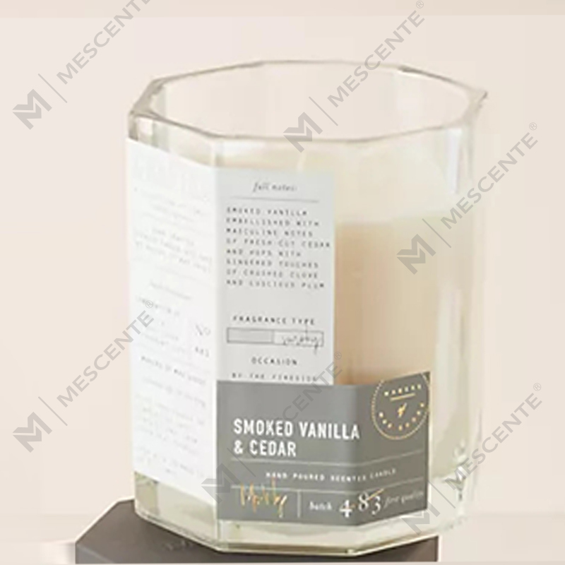 M&Scent Custom Mewah Tudung Kayu Kapas Sumbu Kapal Kaca Campuran Lilin Soya Lilin Kaca Buatan Musim Gugur