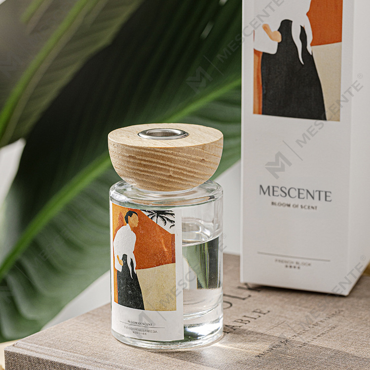 M&Scent borong set penyebar buluh kayu label peribadi botol kaca dengan penyumbat