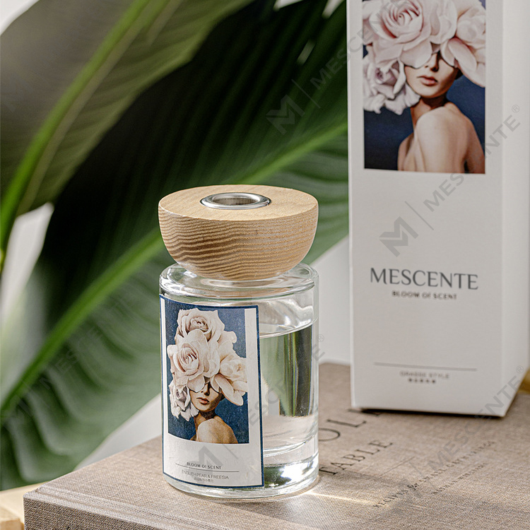 M&Scent borong set penyebar buluh kayu label peribadi botol kaca dengan penyumbat