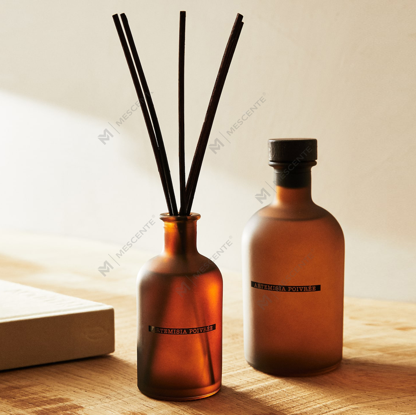 Botol Frosted Hitam Besar Mewah 50ml 300ml Bunga Kering Aroma Bunga Minyak Pati Minyak Reed Diffuser Set Pukal